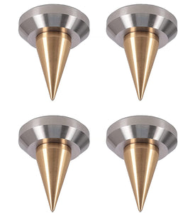 XLARGE - Stainless + Brass Speaker Spikes 40mm DIA Chamfered 4pcs