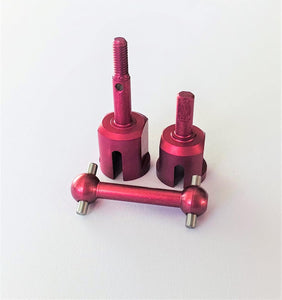 Replacement for TAMIYA TT01 TT02 Alu Axle Shaft Adapter Set for One Axle Red