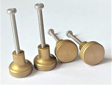 Gold Alu 16mm Dia Round Furniture Cabinet Knobs 4pcs