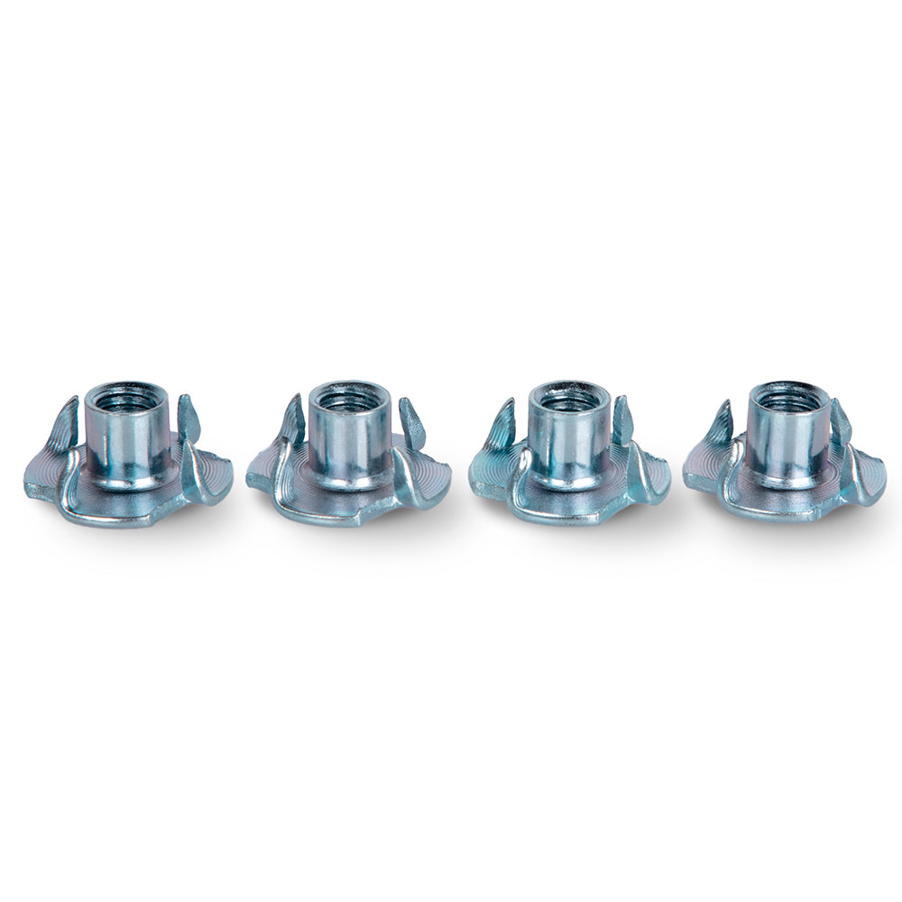 Silver Steel T-Nuts 4-Claw Nut for 6mm Screw M6x12mm Set of 4