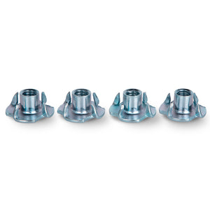 Silver Steel T-Nuts 4-Claw Nut for 8mm Screw M8x15mm Set of 4