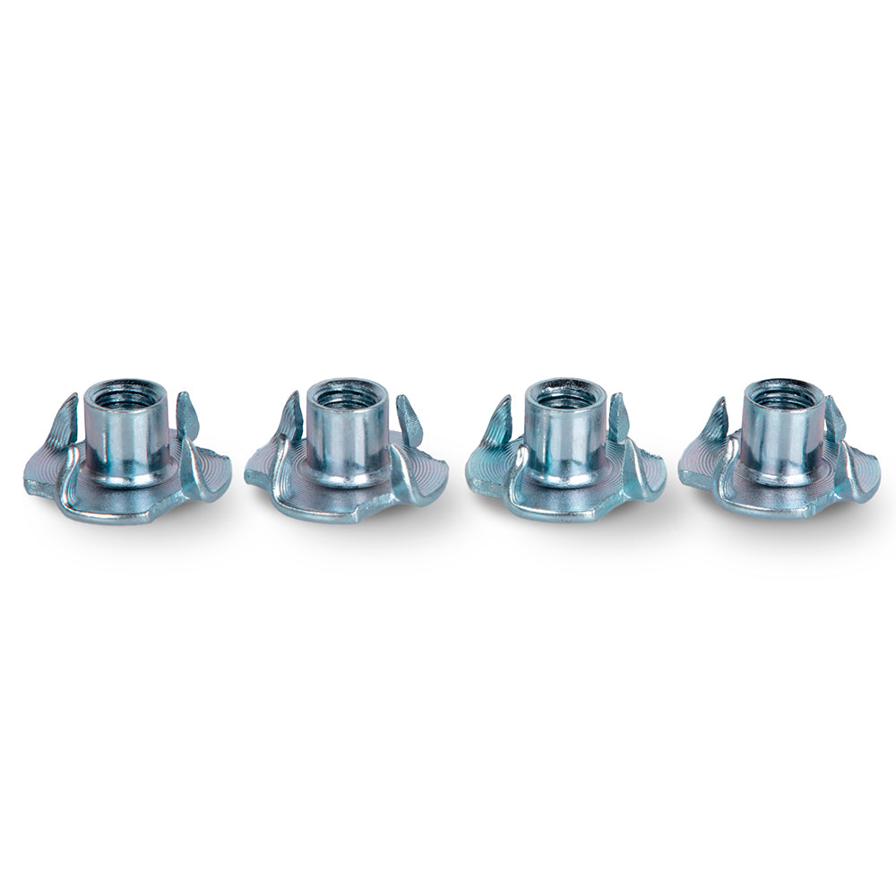 Silver Steel T-Nuts 4-Claw Nut for 8mm Screw M8x15mm Set of 4