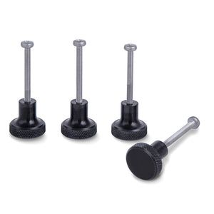 Black Alu Knurled 16mm Dia Round Furniture Cabinet Knobs 4pcs