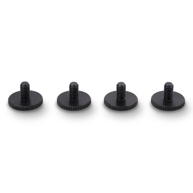 Knurled Thumb Screw Black Steel M4 x 16mm DIN 653 16mm dia (4pcs)