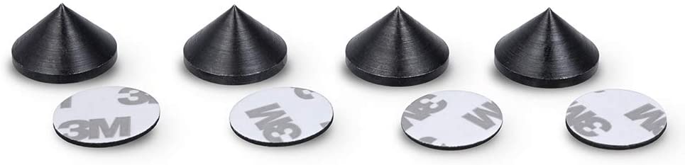 Blackened Steel Speaker Spikes Cones with Adhesive Pads - Set of 4 pcs