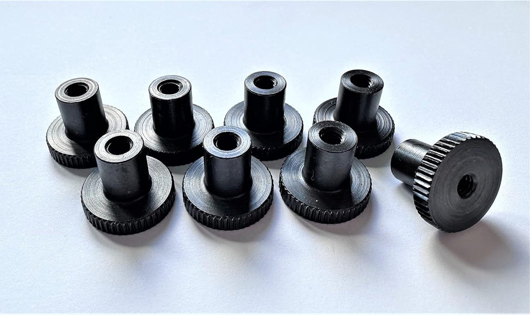 Knurled Thumb Nuts/Female Lock Nut Oxidised Steel M4x13mm 16mm 8pcs