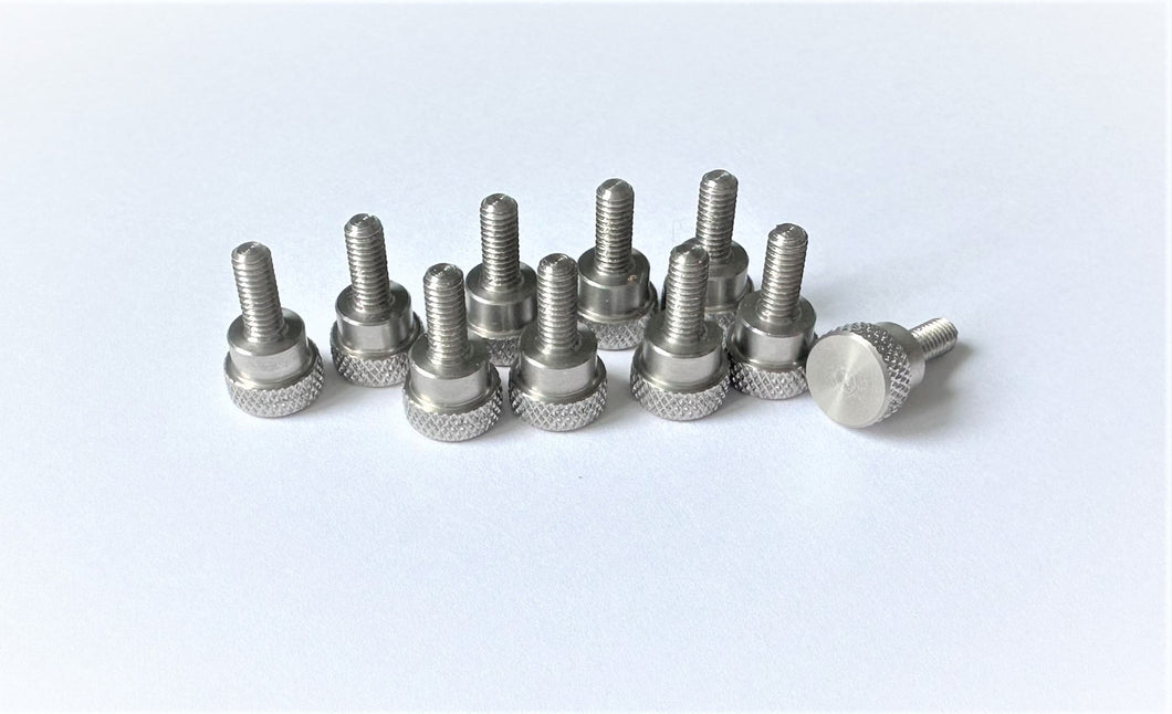 Thumb Screws, Knurled with Shoulder, Stainless Steel M5 x 10mm 10x