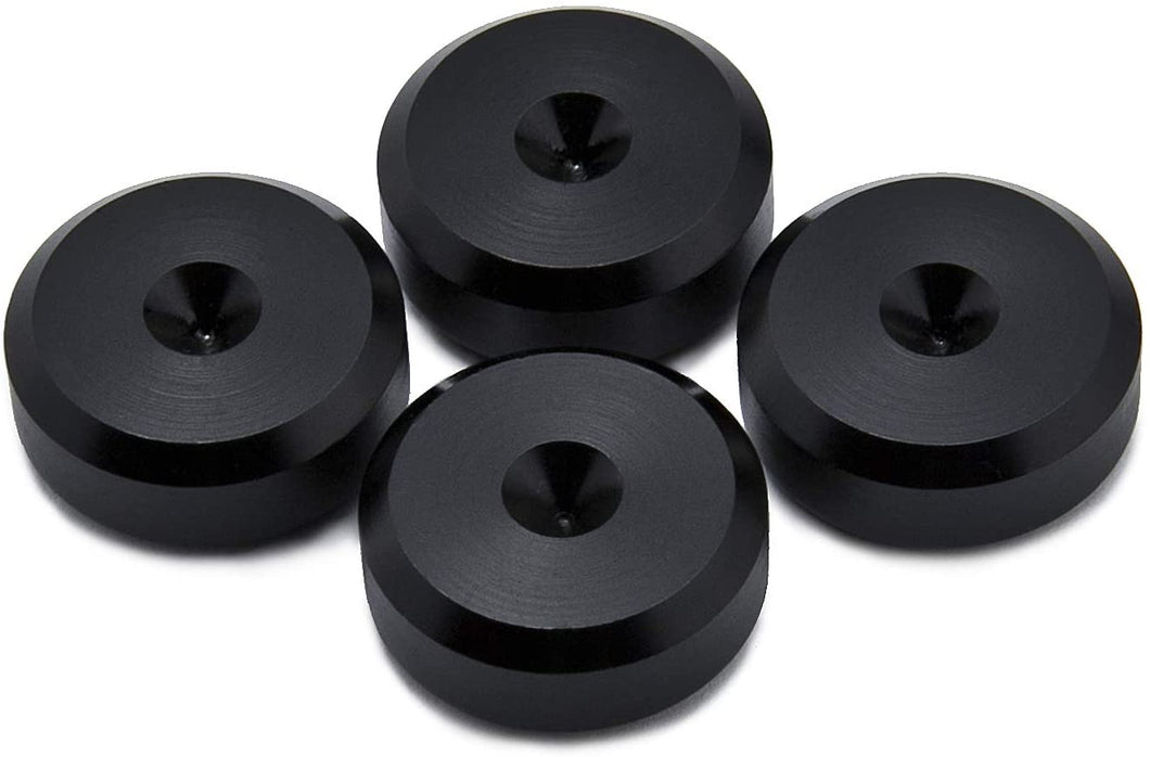 BLACK- Heavy Duty CNC Speaker spike pads shoes feet 20mm DIA-SeT of 4