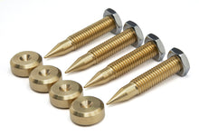 SET - 4x M8 Brass Speaker Spikes L=45mm (incl. locking nuts) & 4x Brass Pads 16mm dia