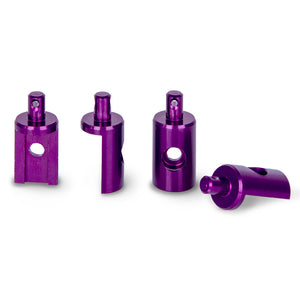 Replacement Lunchbox Aluminium PURPLE Body Mounts fits Tamiya (4pcs)