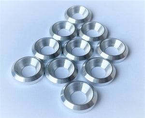 Aluminium Countersunk Cup Washers M6 16mm dia CNC Solid Metal 10x