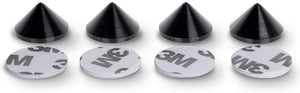 Speaker Spikes Cones Black Aluminium with adhesive pads - Set of 4 pcs