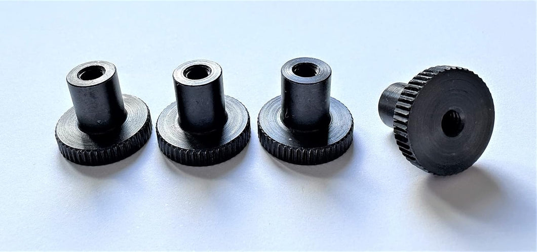 Knurled Thumb Nuts/Female Lock Nut Oxidised Steel M4x13mm 16mm 4pcs
