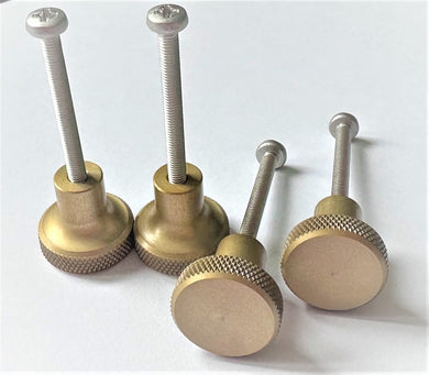 Gold Alu Knurled 16mm Dia Round Furniture Cabinet Knobs 4pcs